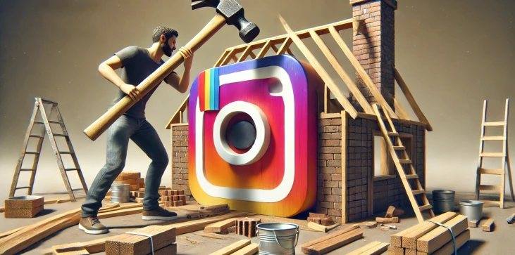 a construção do aplicativo instagram